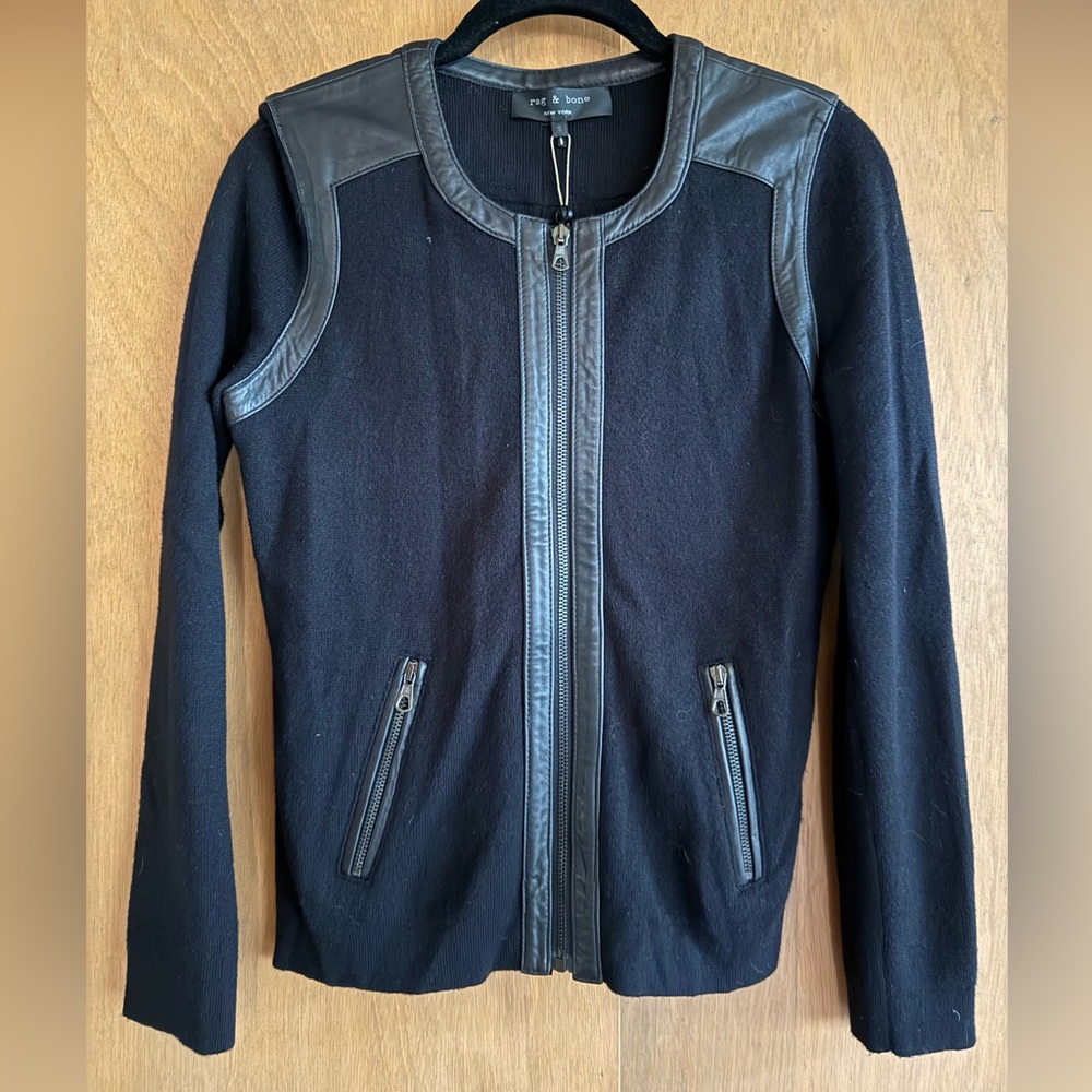Rag & Bone Black Jacket with Leather Accents